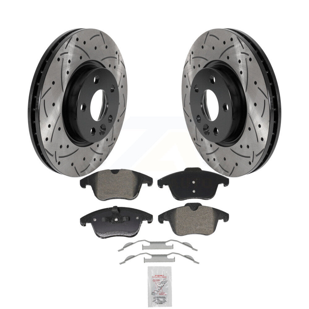 Rotors de frein à fente avant percés, Kit de plaquettes semi-métalliques pour Volvo Land Rover Rang