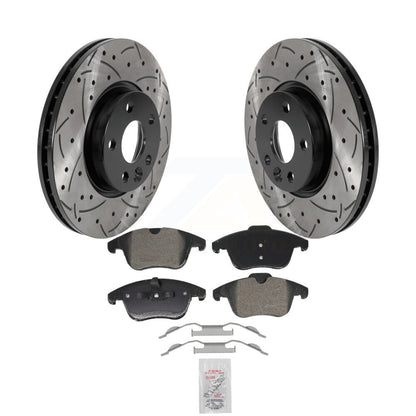Rotors de frein à fente avant percés, Kit de plaquettes semi-métalliques pour Volvo Land Rover Rang