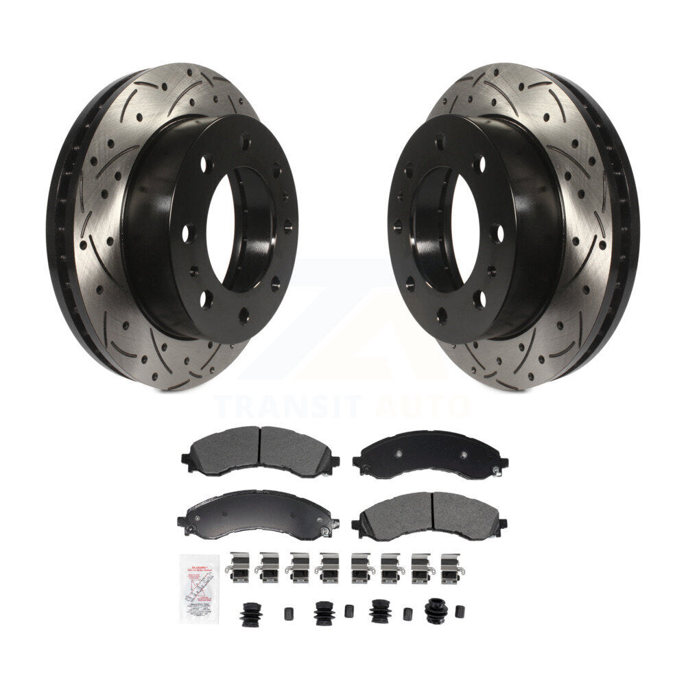 Kit de plaquettes semi-métalliques de Rotor de frein de fente de forage avant pour GMC Chevrolet Savana 250