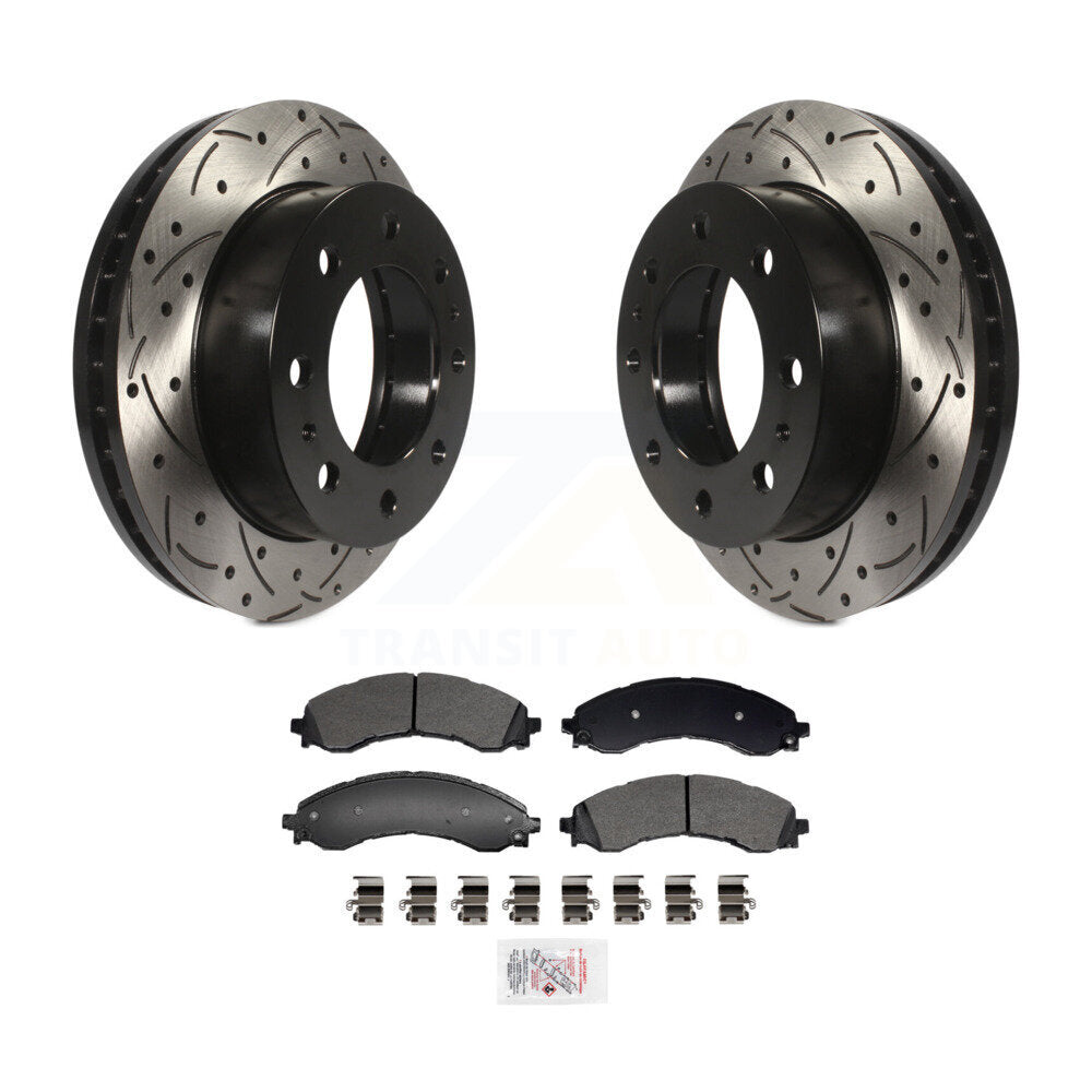 Kit de plaquettes semi-métalliques de Rotor de frein de fente de forage avant pour GMC Chevrolet Savana 250