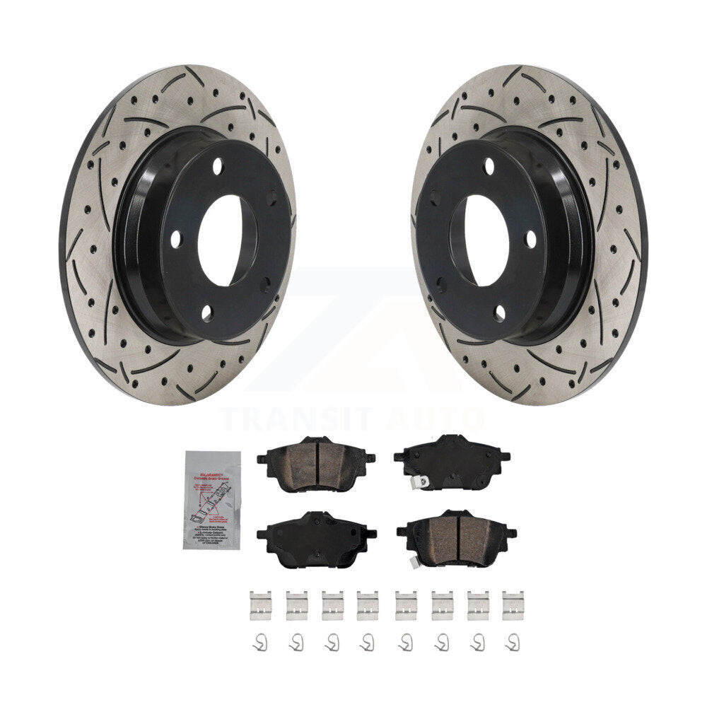 Kit de plaquettes de frein en céramique, Rotor de frein à fente arrière percé pour frein arrière à disque Nissan Sentra