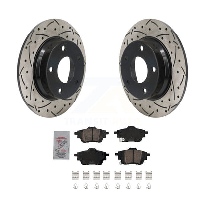 Kit de plaquettes de frein en céramique, Rotor de frein à fente arrière percé pour frein arrière à disque Nissan Sentra