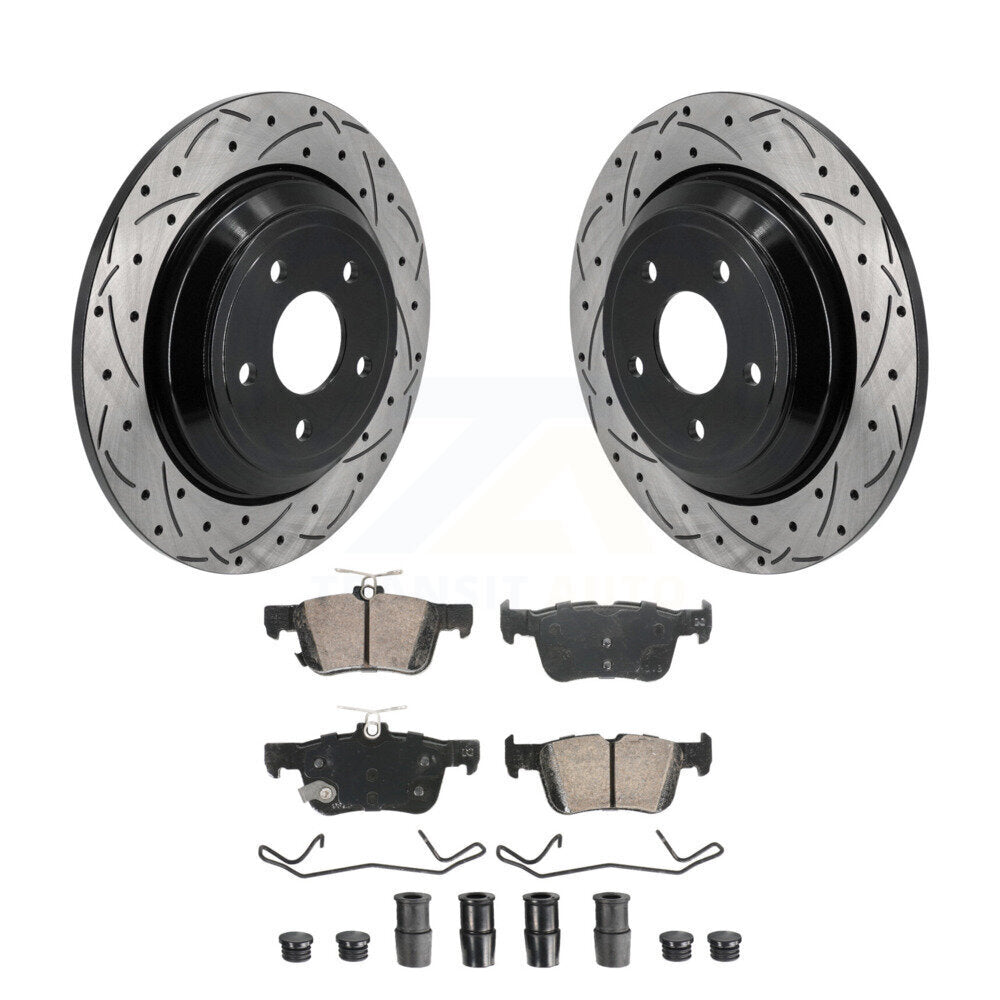 Kit de plaquettes en céramique pour Rotor de frein, fente de perçage arrière, pour Ford Escape Bronco Sport Lincol