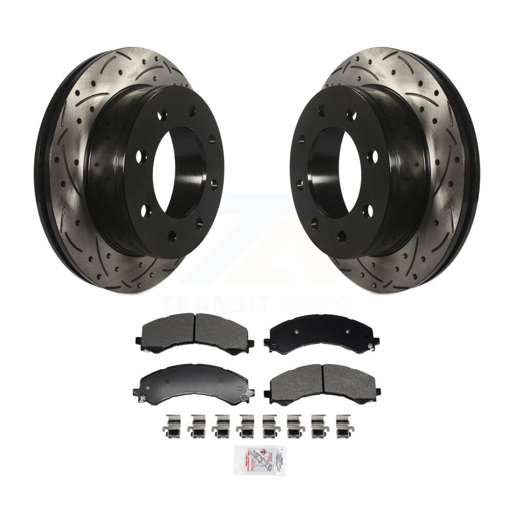 Kit de plaquettes semi-métalliques de rotors de frein à fente de forage arrière pour GMC Savana 2500 Chevrole