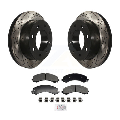 Kit de plaquettes semi-métalliques de rotors de frein à fente de forage arrière pour GMC Savana 2500 Chevrole