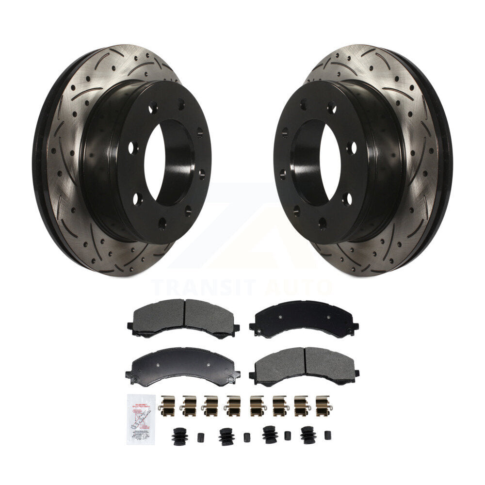 Kit de plaquettes semi-métalliques de rotors de frein à fente de forage arrière pour GMC Savana 2500 Chevrole