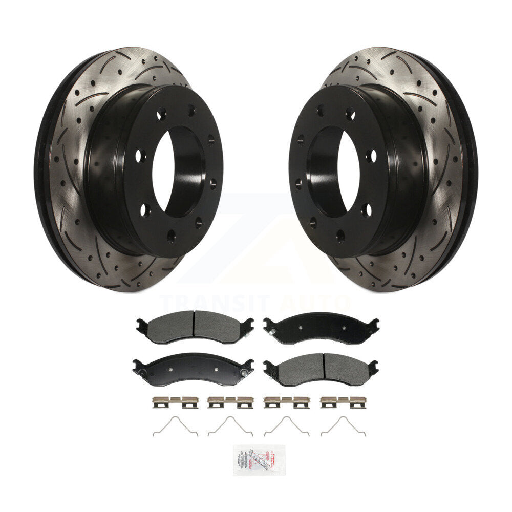 Rotors de frein à fente arrière, Kit de plaquettes semi-métalliques pour GMC Chevrolet Savana 250