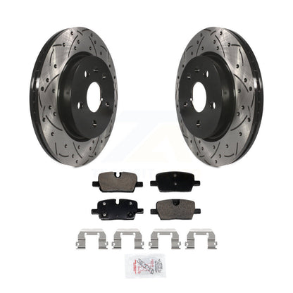 Rotors de frein à disque fendus percés à revêtement arrière et Kit de plaquettes en céramique pour Cadillac CT