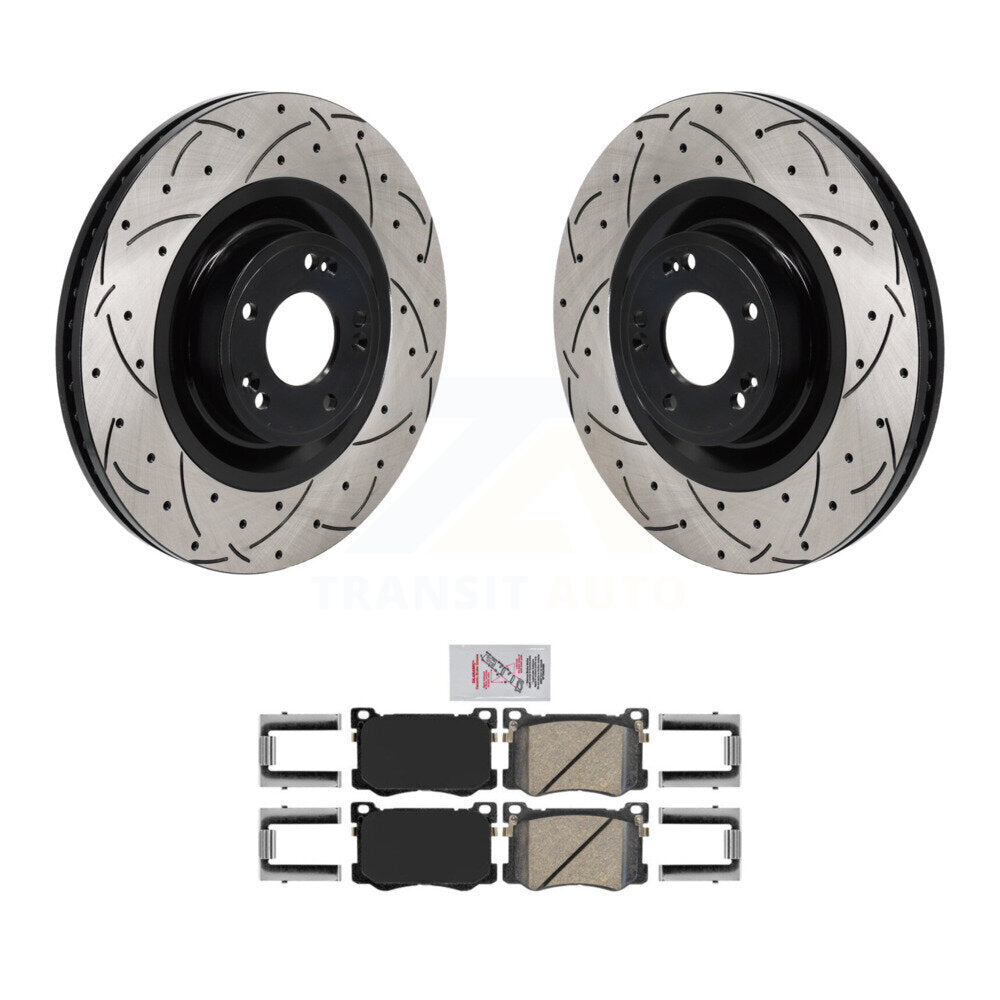 Kit de plaquettes en céramique pour Rotor de frein à disque, fente avant percée, pour Hyundai Genesis G80 5.0