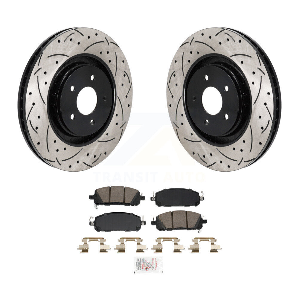 Rotor de frein à fente percée avant et Kit de plaquettes en céramique pour Mitsubishi Outlander Nissa