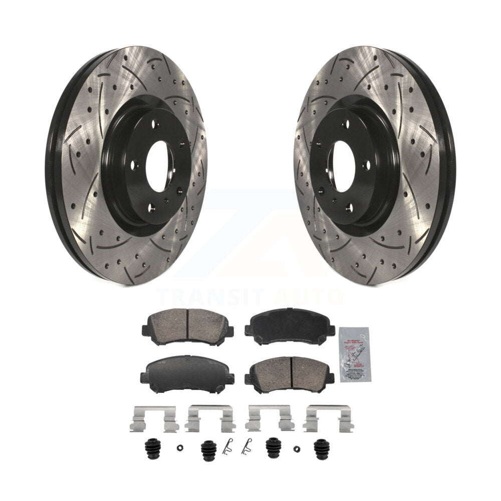 Kit de protection en céramique de rotors de frein à disque fendus percés avant enduits pour Nissan Maxim