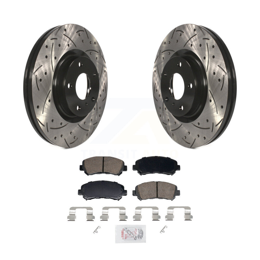 Kit de protection en céramique de rotors de frein à disque fendus percés avant enduits pour Nissan Maxim