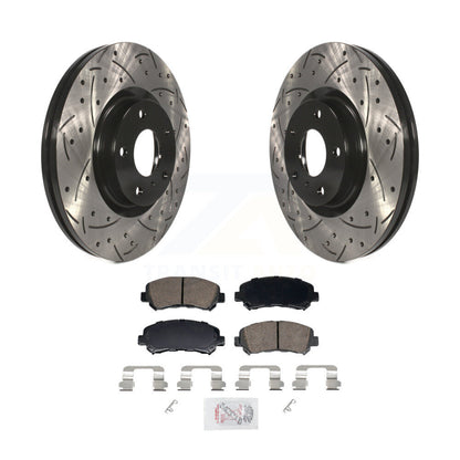 Kit de protection en céramique de rotors de frein à disque fendus percés avant enduits pour Nissan Maxim