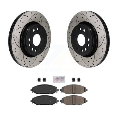 Rotors de frein à fente avant, Kit de plaquettes semi-métalliques pour Ram 1500 Jeep Wagoneer