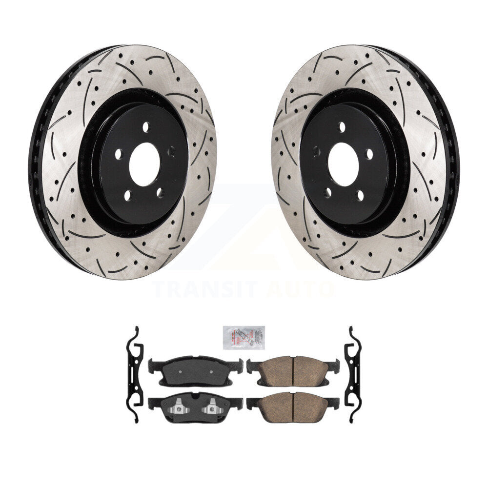 Kit de plaquettes en céramique pour Rotor de frein à disque, fente avant percée, pour Ford Edge 2019 2024 2.7