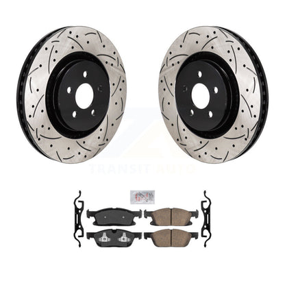 Kit de plaquettes en céramique pour Rotor de frein à disque, fente avant percée, pour Ford Edge 2019 2024 2.7