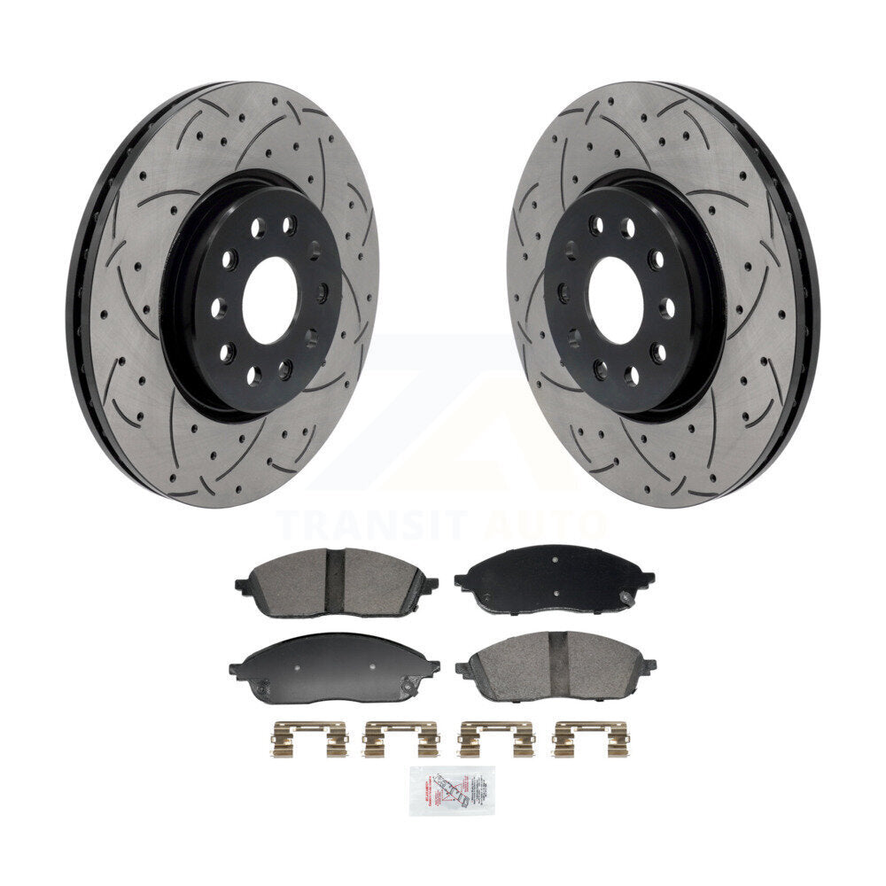 Kit de plaquettes en céramique pour Rotor de frein à disque, fente de perçage pour manteau avant, pour Jeep Grand Cherokee