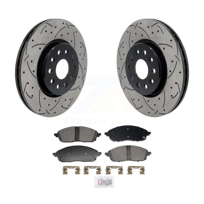 Kit de plaquettes en céramique pour Rotor de frein à disque, fente de perçage pour manteau avant, pour Jeep Grand Cherokee