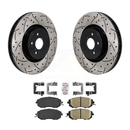 Kit de plaquettes en céramique de rotor de frein à fente de forage avant pour 19 Toyota 86 avec frein Brembo