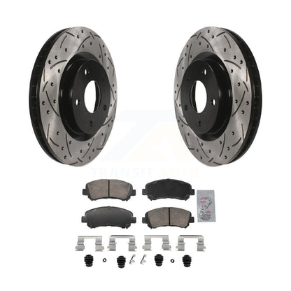 Kit de plaquettes en céramique pour Rotor de frein à disque, fente de perçage à revêtement avant, pour Nissan Rogue Selec