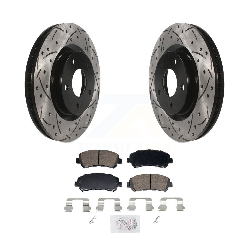 Kit de plaquettes en céramique pour Rotor de frein à disque, fente de perçage à revêtement avant, pour Nissan Rogue Selec