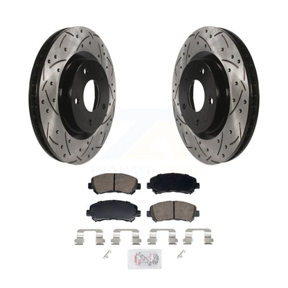 Kit de plaquettes en céramique pour Rotor de frein à disque, fente de perçage à revêtement avant, pour Nissan Rogue Selec