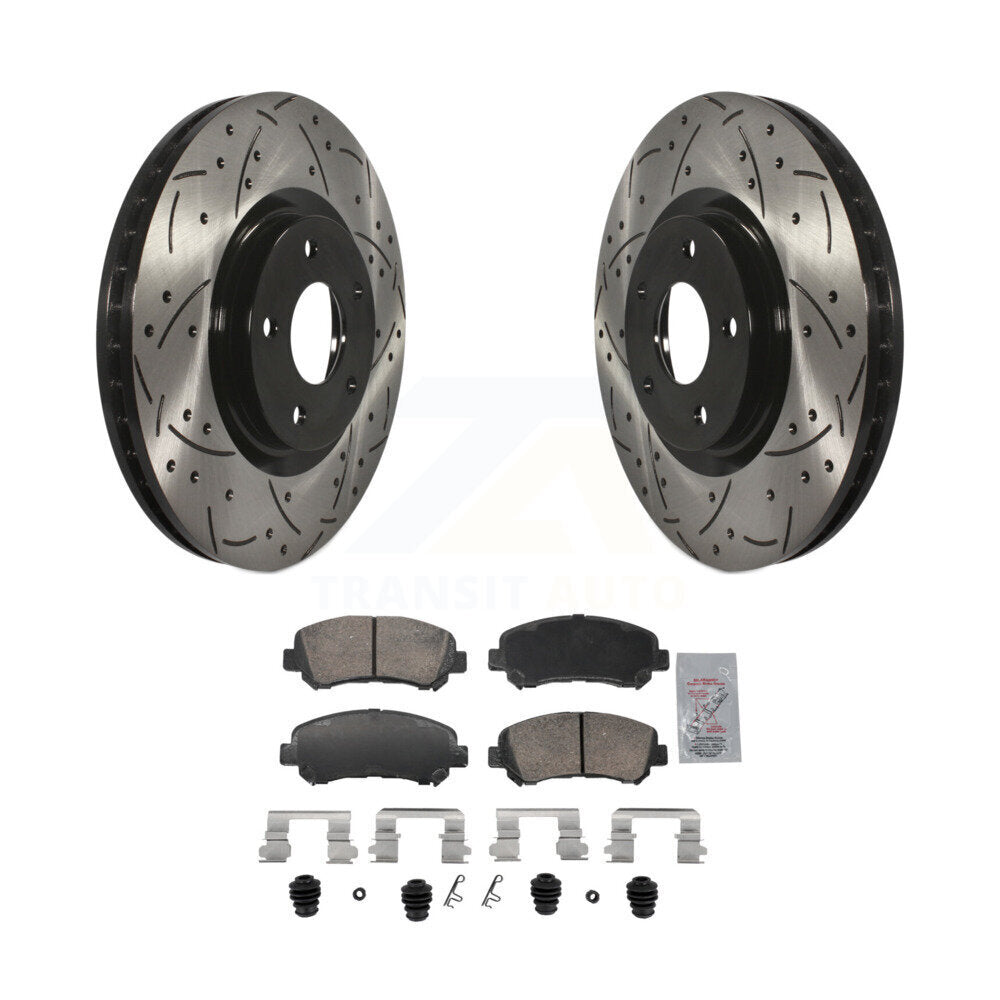 Kit de plaquettes en céramique pour Rotors de frein à disque, fente de forage à revêtement avant, pour Nissan Sentra Juk