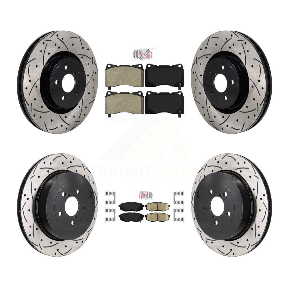 Kit de Rotor de frein à fente percée avec coussinets en céramique semi-métalliques avant et arrière pour Subaru BR