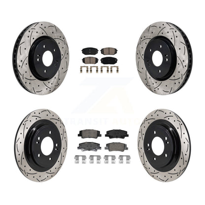 Kit de rotors de frein à disque à fente percée avec tampons en céramique avant et arrière, pour Hyundai Tucson Ki