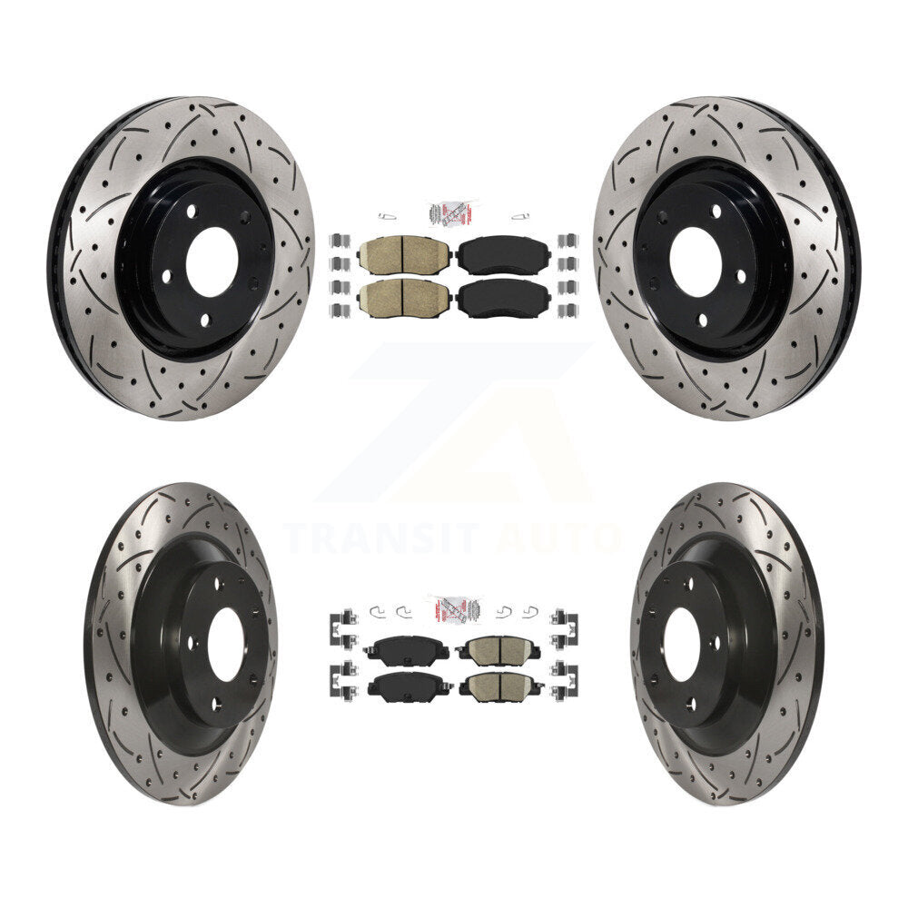 Kit de rotors de frein à fente percés avec tampons en céramique avant et arrière, pour Mazda CX-5 Turbocharge