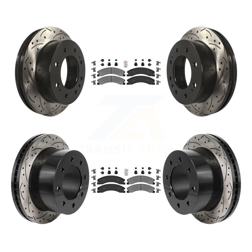 Kit de rotor de frein à fente semi-métallique avant et arrière, pour GMC Sierra 3500 H