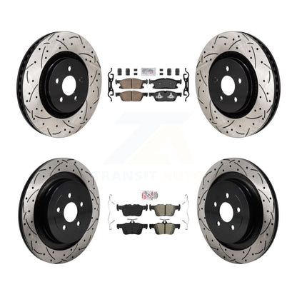 Kit de rotors de frein à fentes semi-métalliques avant et arrière en céramique, pour Ford Edge