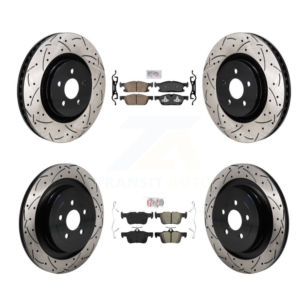 Kit de rotors de frein à fentes semi-métalliques avant et arrière en céramique, pour Ford Edge