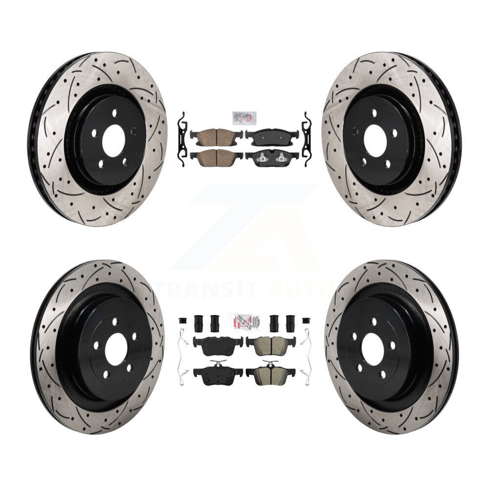 Kit de rotors de frein à fentes semi-métalliques avant et arrière en céramique, pour Ford Edge
