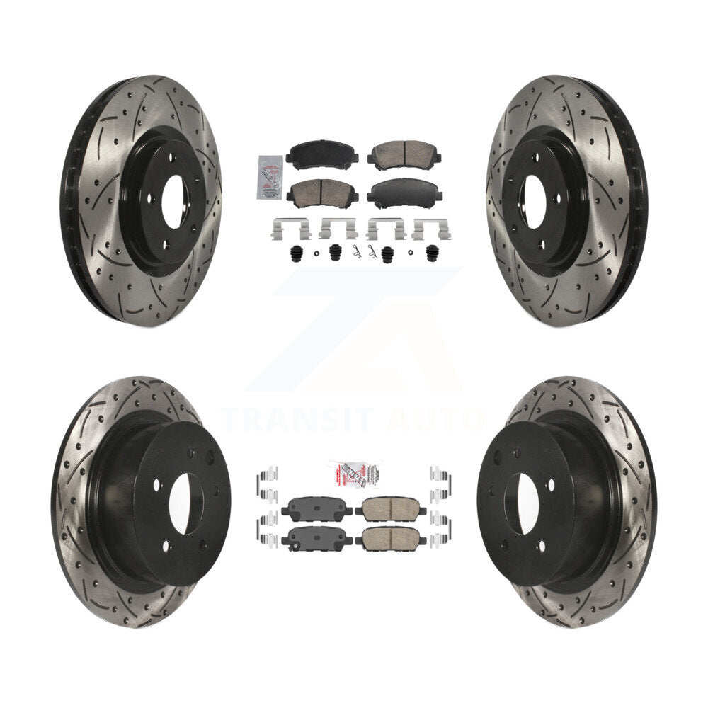 Kit de Rotors de frein à fente de forage de tampon en céramique avant et arrière pour Nissan Sentra SE-R Spec
