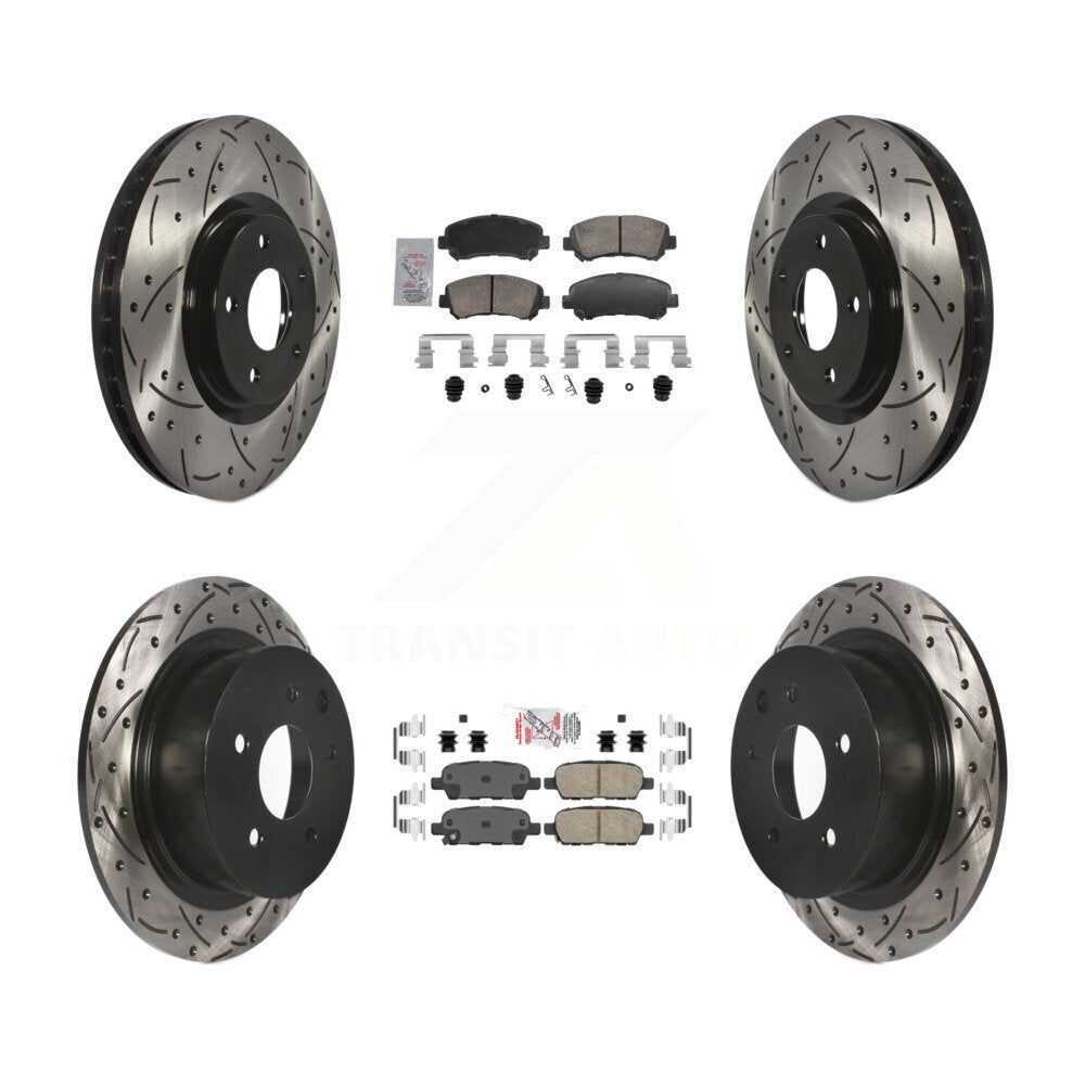 Kit de Rotors de frein à fente de forage de tampon en céramique avant et arrière pour Nissan Sentra SE-R Spec