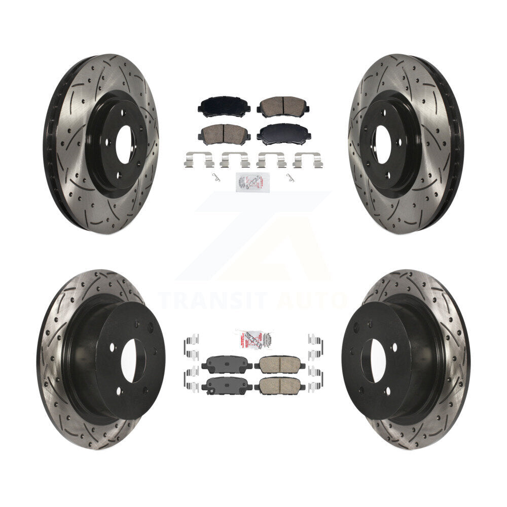 Kit de Rotors de frein à fente de forage de tampon en céramique avant et arrière pour Nissan Sentra SE-R Spec