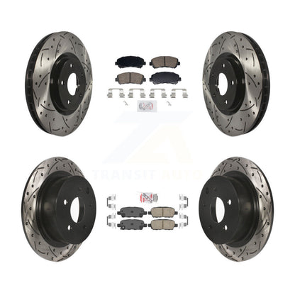 Kit de Rotors de frein à fente de forage de tampon en céramique avant et arrière pour Nissan Sentra SE-R Spec