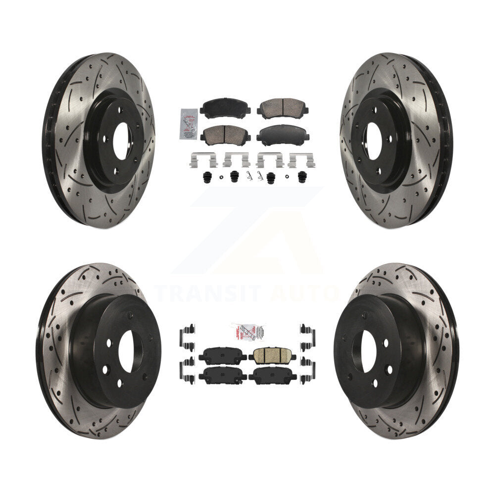Kit de Rotor de frein à fente de forage de tampon en céramique avant et arrière pour Nissan Juke Nismo R 14-17