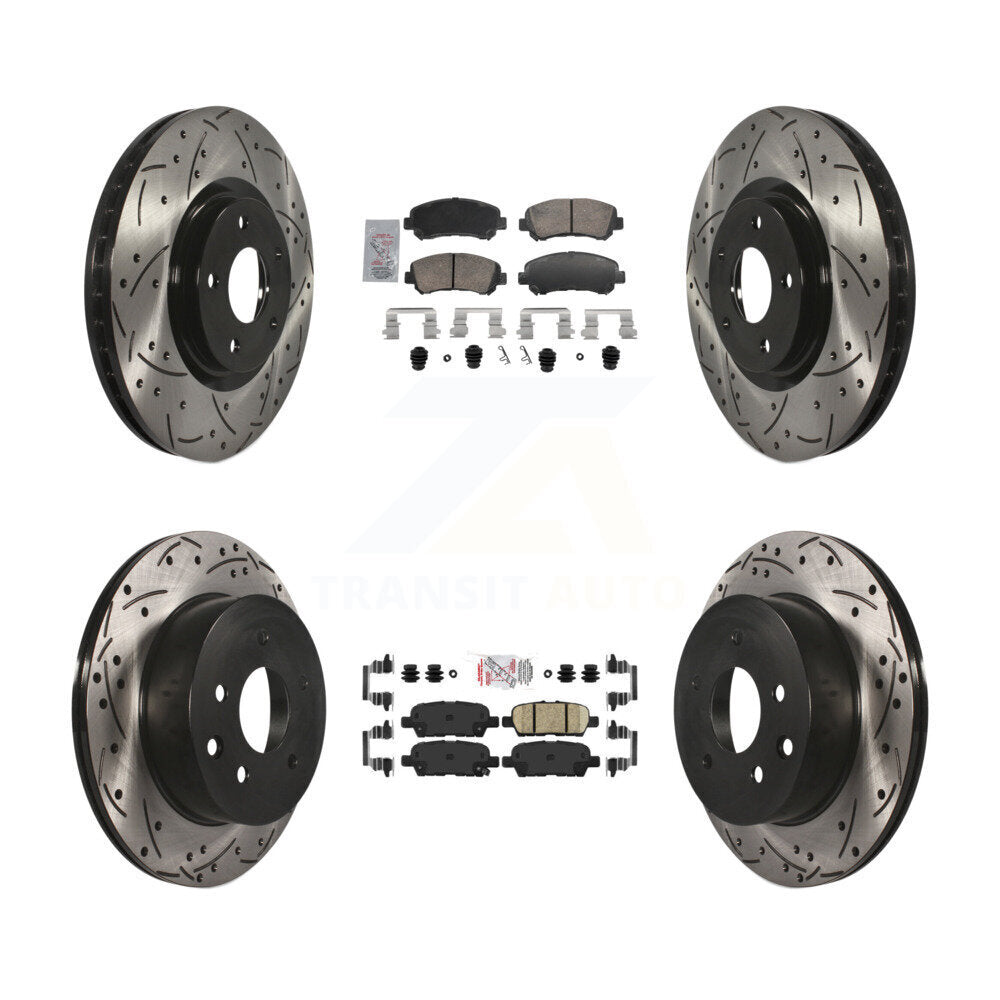 Kit de Rotor de frein à fente de forage de tampon en céramique avant et arrière pour Nissan Juke Nismo R 14-17