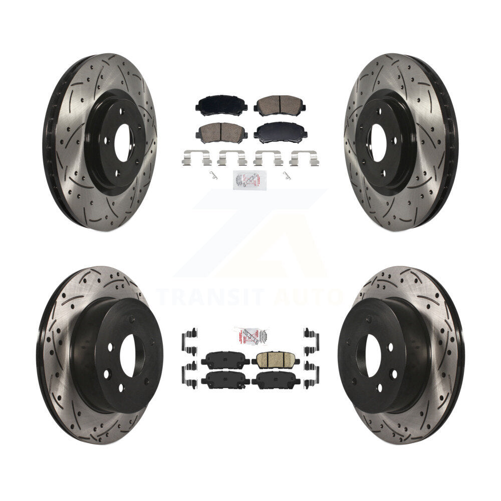 Kit de Rotor de frein à fente de forage de tampon en céramique avant et arrière pour Nissan Juke Nismo R 14-17