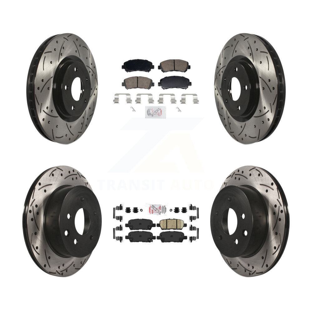 Kit de Rotor de frein à fente de forage de tampon en céramique avant et arrière pour Nissan Juke Nismo R 14-17