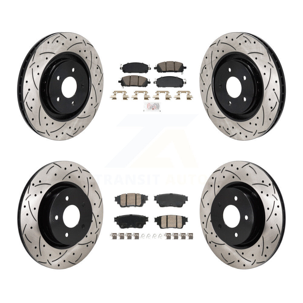 Kit de Rotors de frein à fente de forage de tampon en céramique avant et arrière pour Mitsubishi Outlander QX6