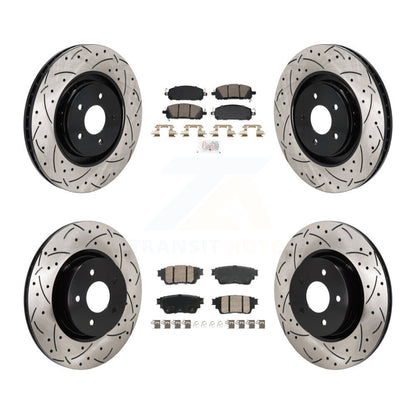 Kit de Rotors de frein à fente de forage de tampon en céramique avant et arrière pour Mitsubishi Outlander QX6