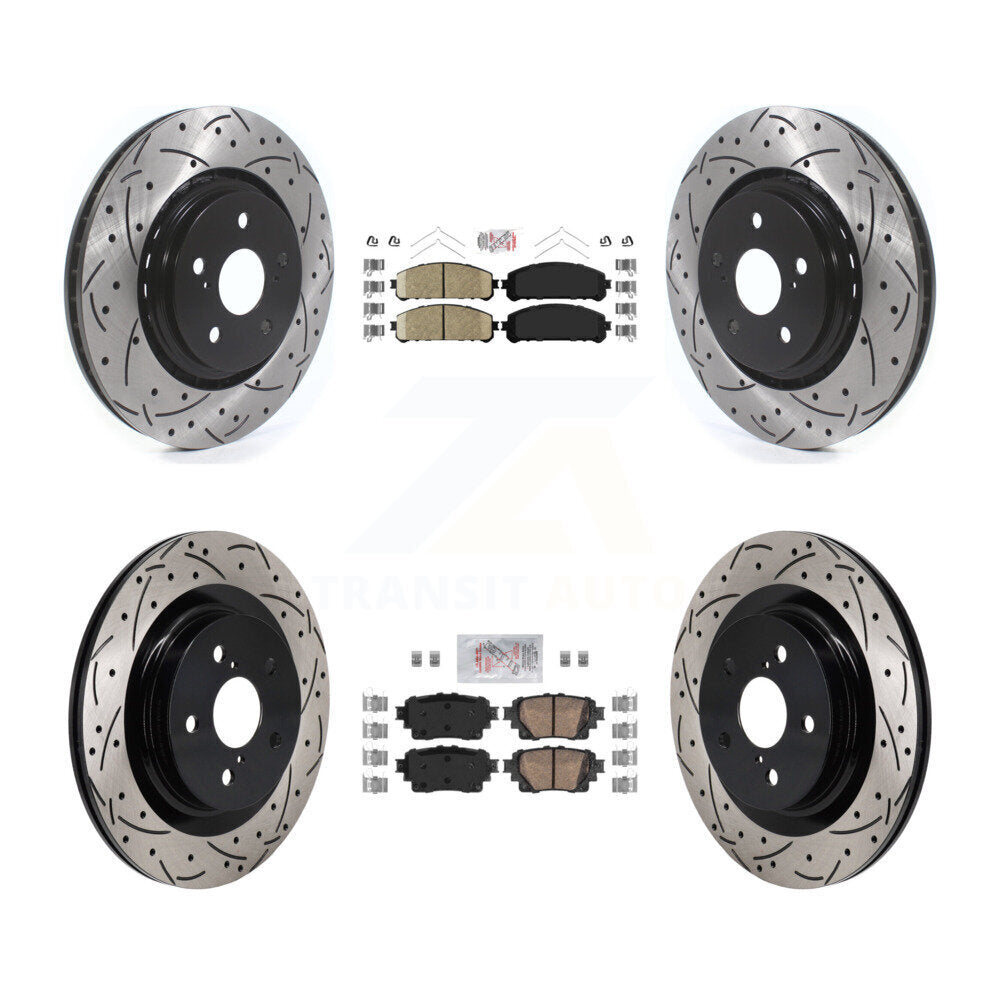 Kit de rotors de frein à disque à fente percée avec tampons en céramique avant et arrière, pour Lexus NX350h NX35