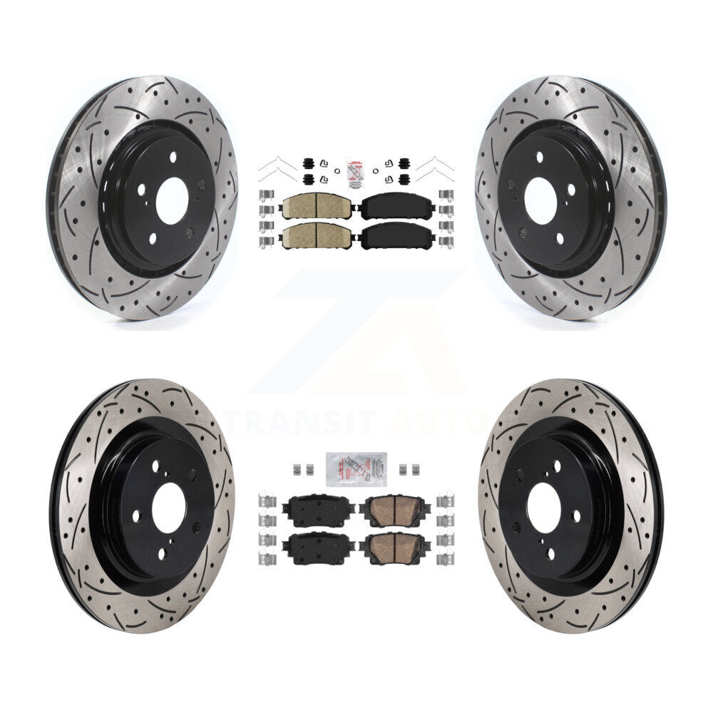 Kit de rotors de frein à disque à fente percée avec tampons en céramique avant et arrière, pour Lexus NX350h NX35
