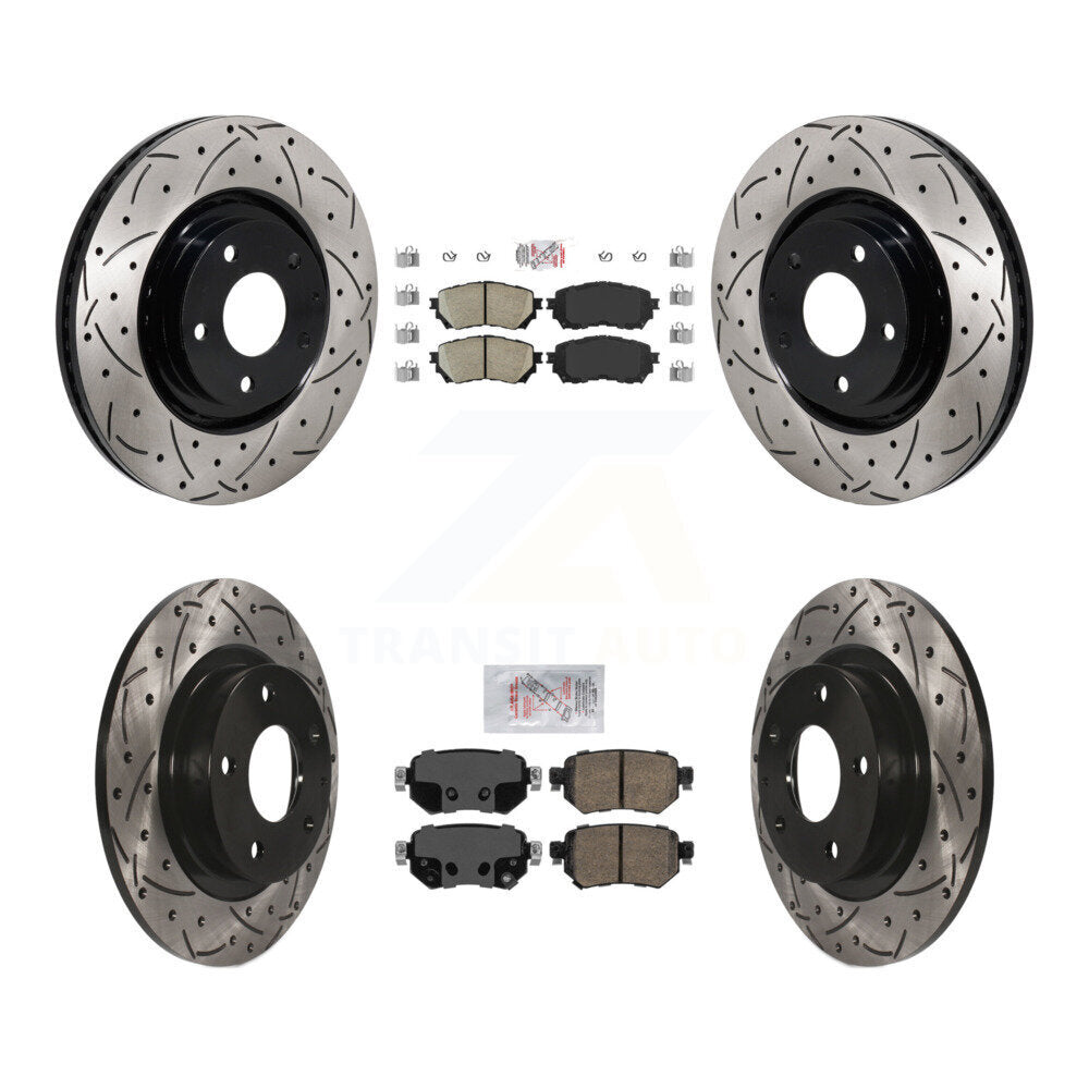 Kit de rotors de frein à fente de forage de tampon en céramique avant et arrière pour Mazda 6 Turbocharge 2021