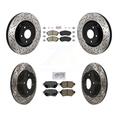 Kit de rotors de frein à fente de forage de tampon en céramique avant et arrière pour Mazda 6 Turbocharge 2021
