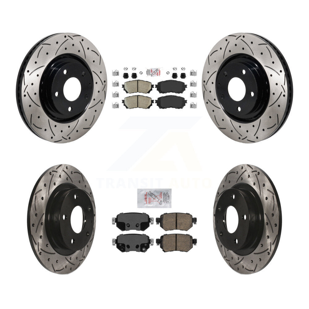 Kit de rotors de frein à fente de forage de tampon en céramique avant et arrière pour Mazda 6 Turbocharge 2021