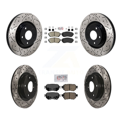 Kit de rotors de frein à fente de forage de tampon en céramique avant et arrière pour Mazda 6 Turbocharge 2021